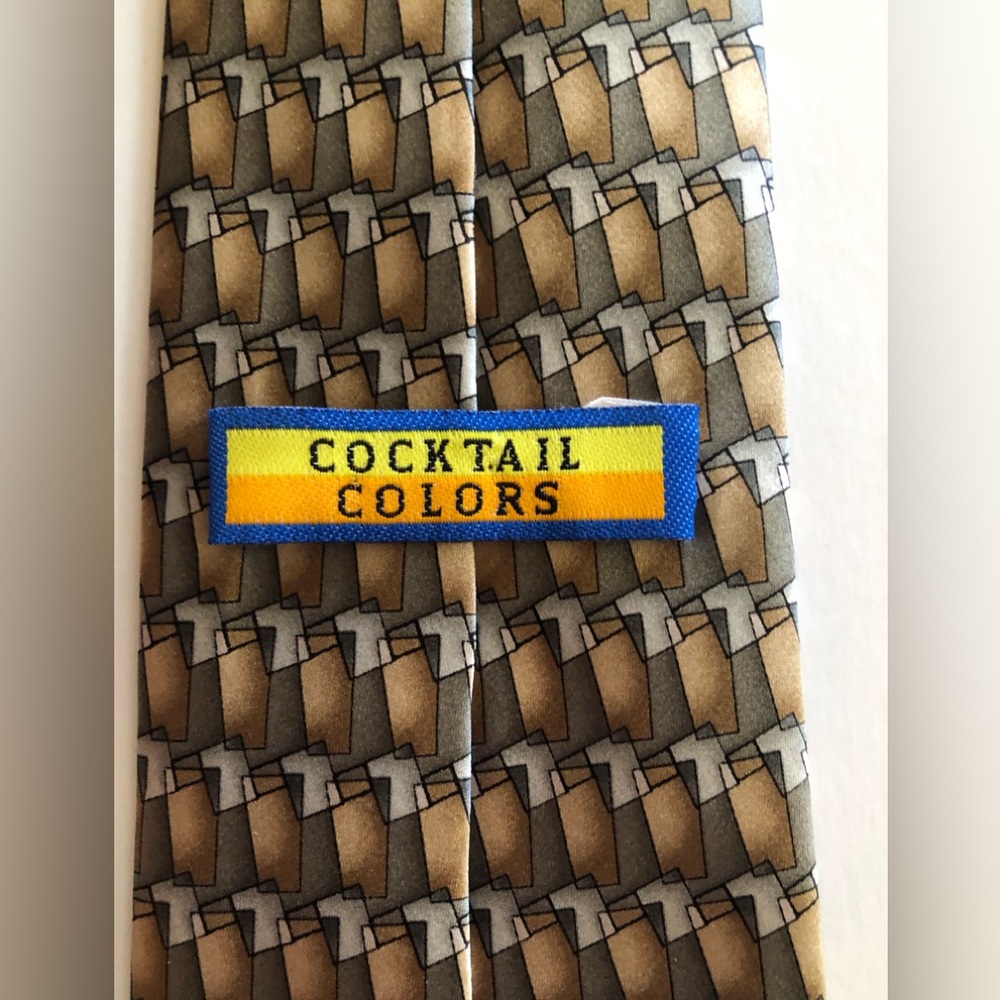 Mens COCKTAIL COLORS 100% Silk Hand Made Neck Tie NWOT
